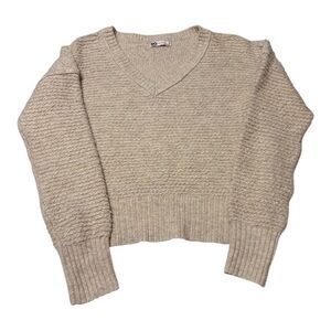 SO Women's Beige V-Neck Sweater